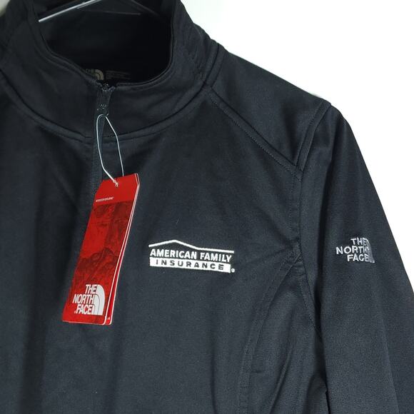 The North Face Women's NWT Tech Sz M Black Logo 1/4 Zip Outdoor Fleece Pullover - Picture 7 of 11